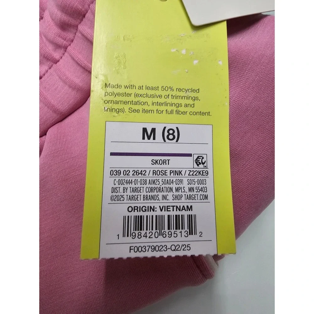 All in Motion Kids Girls Airy Sleek Skort Rose Pink Size M 8 Z22KE9 New